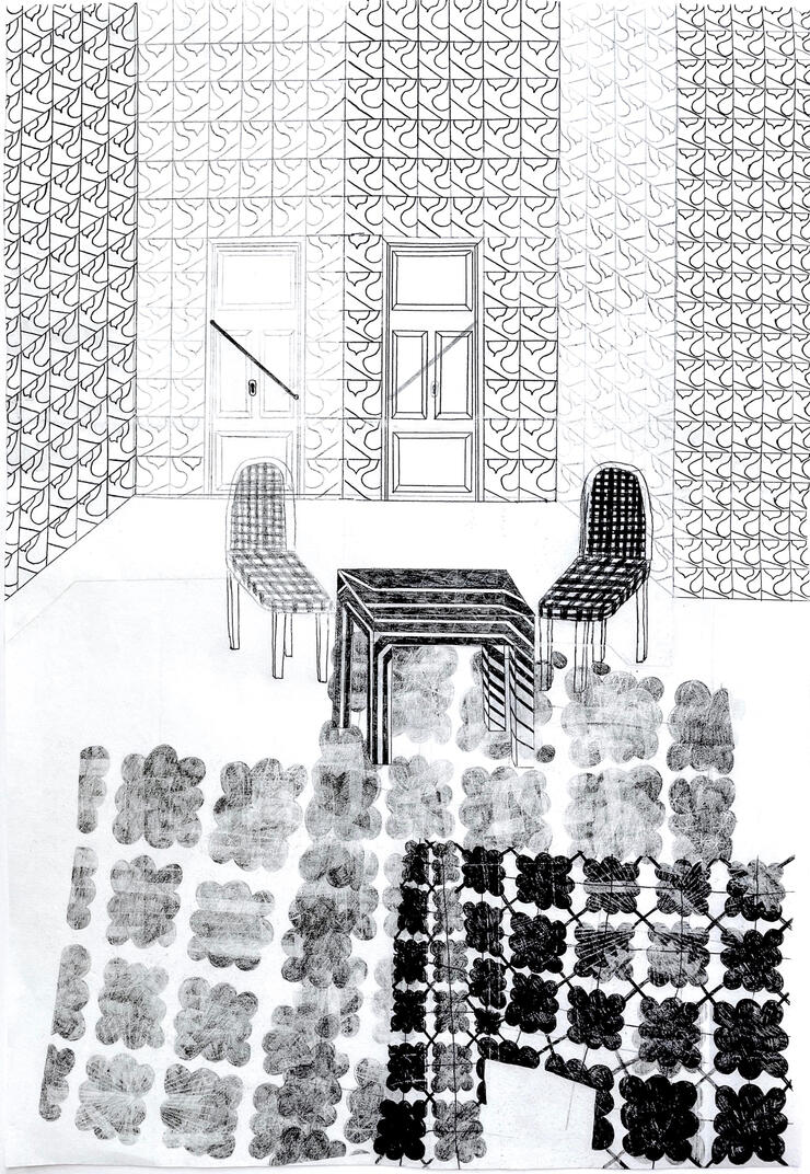 Tete a tete19 x 13 inches