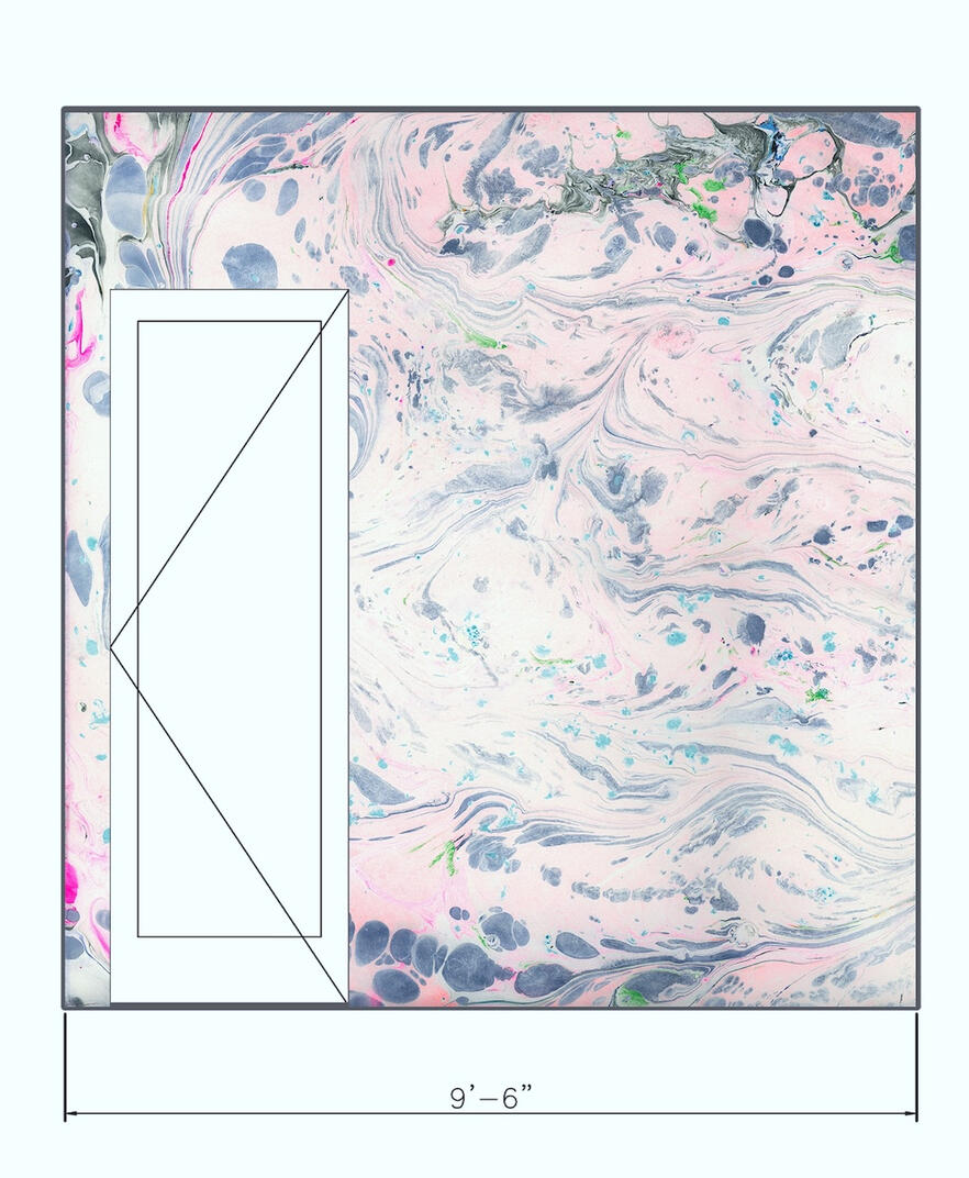 Adrift, wallpaper install elevation