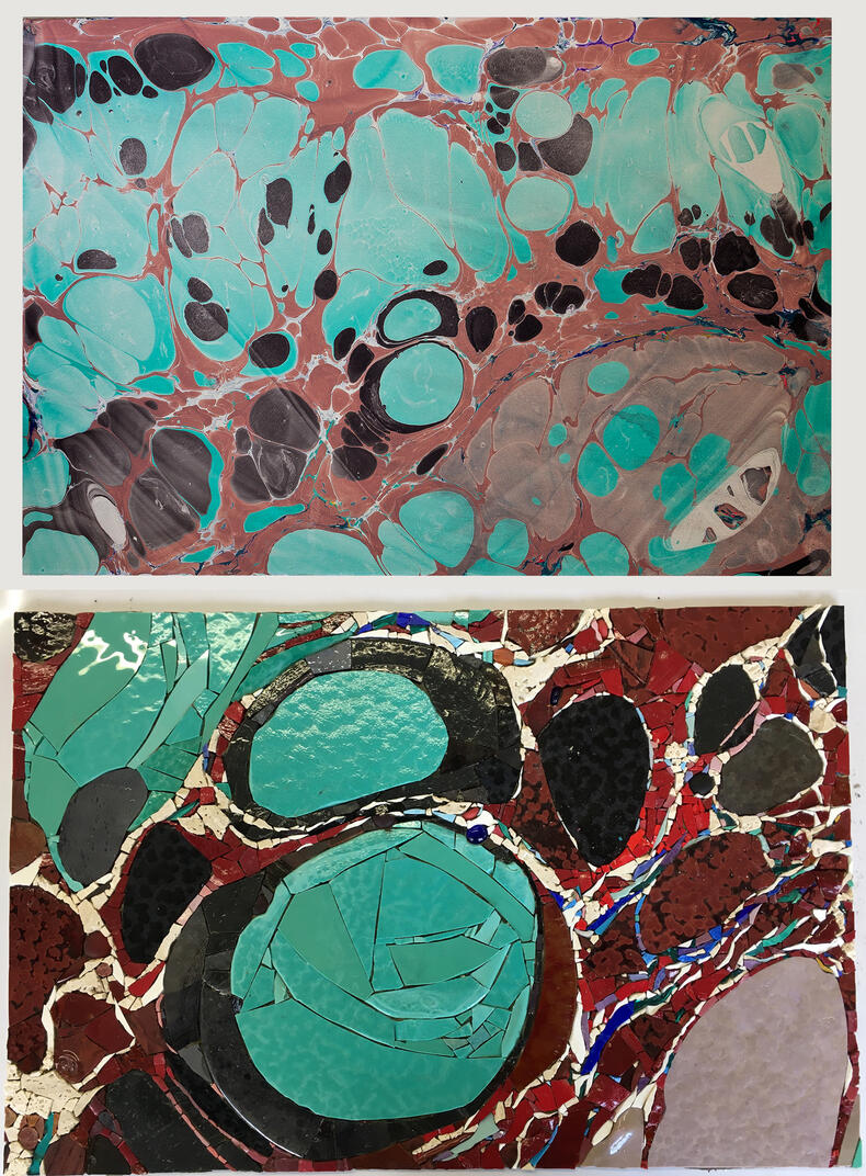 Granite, and mosaic detail, by Mayer of Munich