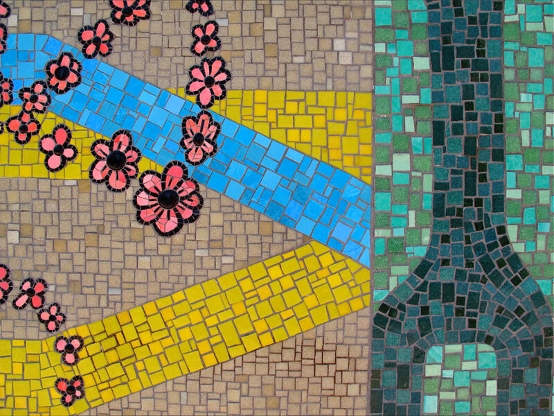 Paseo, detailfabricated by Miotto Mosaics, commissioned by City of Miami and Related Group