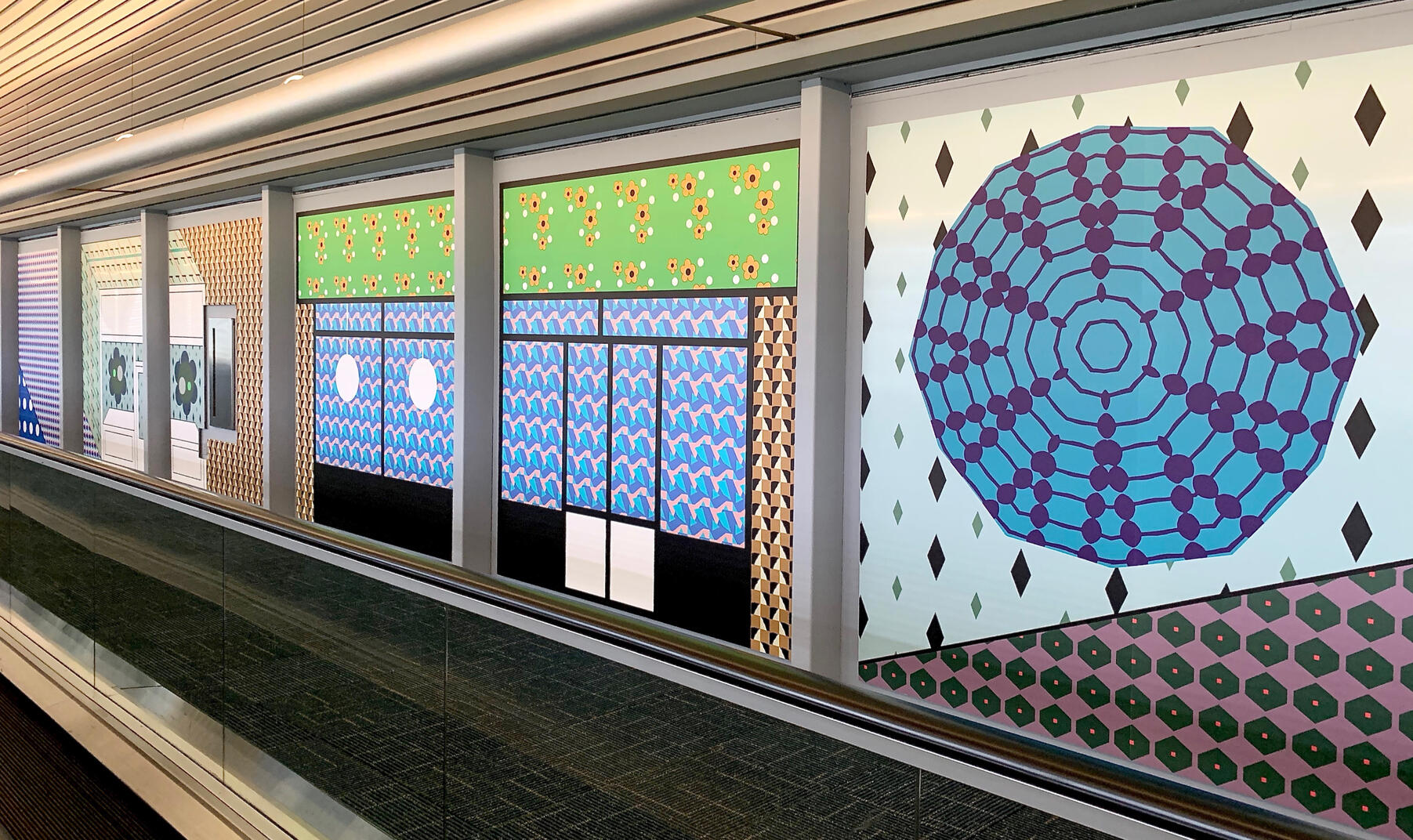 Tropic Episodes, MIA Airport32 panels (7x7 ft each) along a moving walkway