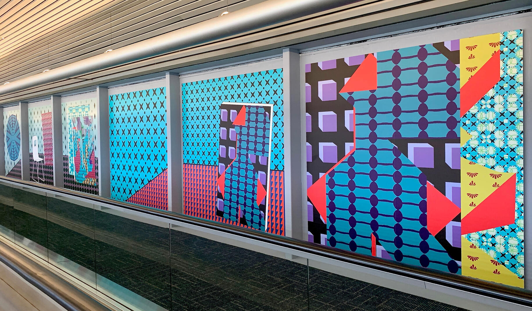 Tropic Episodes, MIA Airportinkjet printed on white acrylic panels, 240 x 7 feet