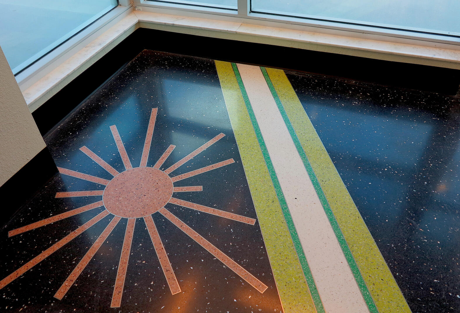 Night &amp; Day, Fire Station, Miami Lakesterrazzo floor, Miami-Dade County Art in Public Places