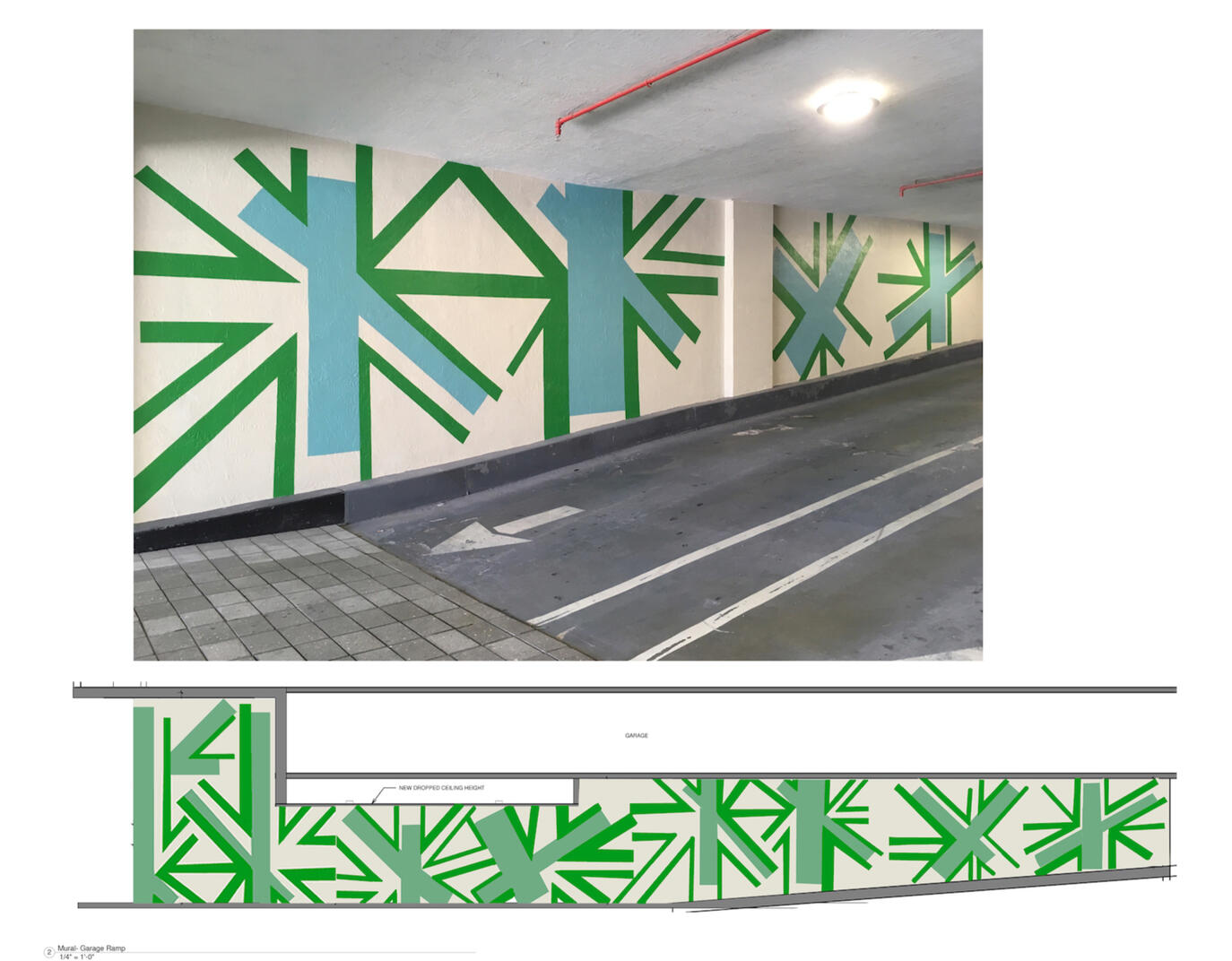 Electric Palm Flower, Miamipaint mural, residential hi-rise